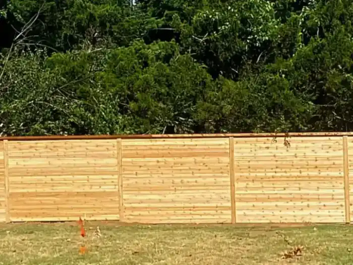 A finished fence installation by Aaron Fence in Tulsa