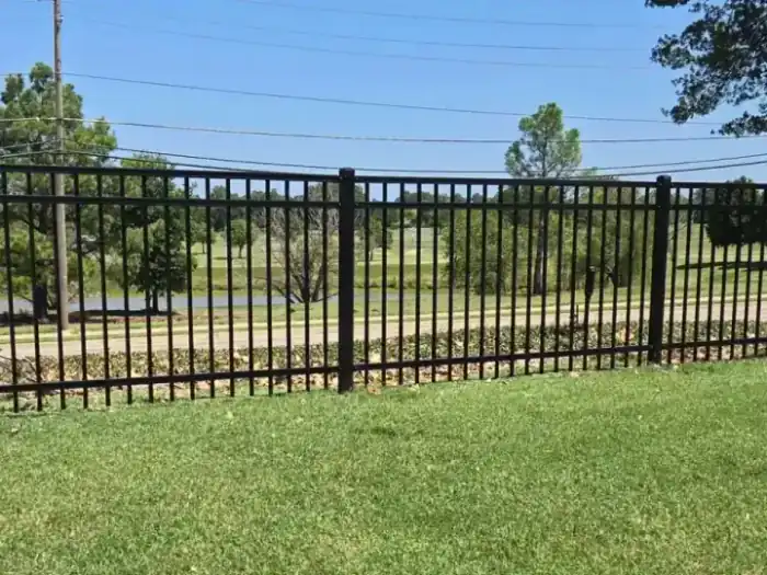 A finished residential fence installed by Aaron Fence in Tulsa