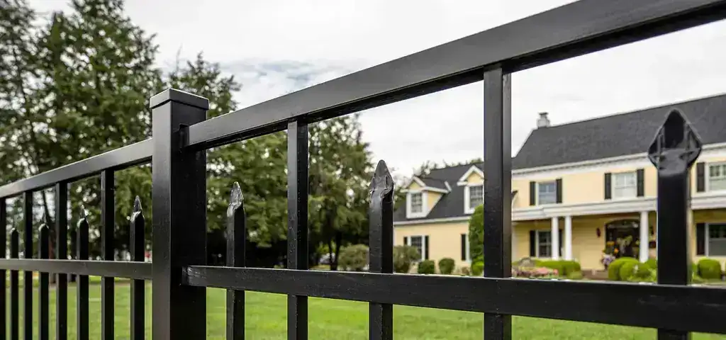 Composite specialty fencing panel installed by Aaron Fence